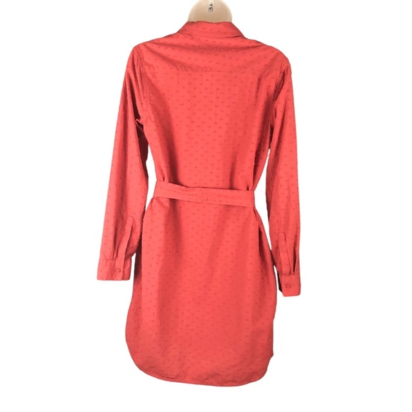 Women's Southern Tide "Kris" Swiss Dot Shirt Dress In Mineral Red. Size Small. - Picture 4 of 16